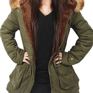 Woman's Hooded Parka, Army Green w/ New Design